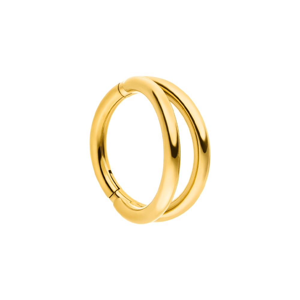 Titan Piercing doppelt wasserfest Segmentring 18K vergoldet