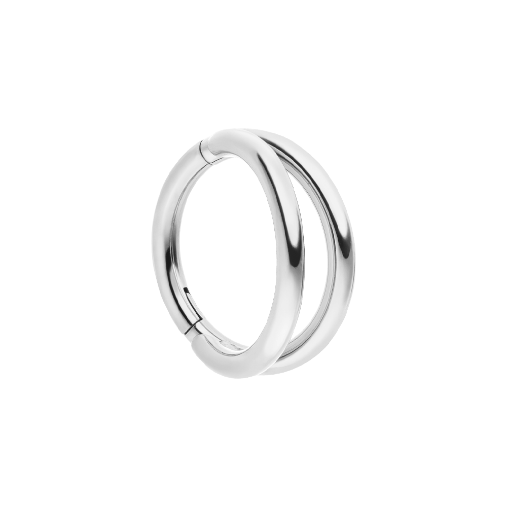 Titan Piercing wasserfest doppelt Silber Clicker Segmentring