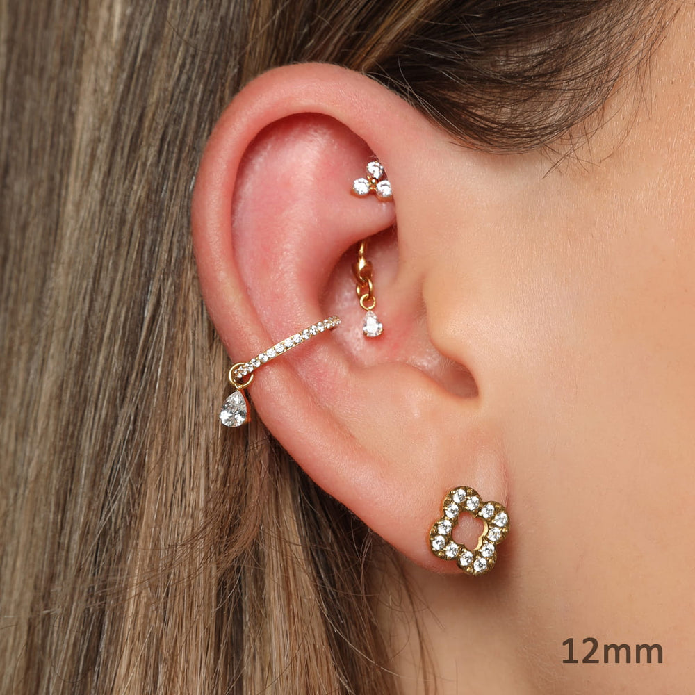 Conch Piercing Ring Titan mit Anhänger
