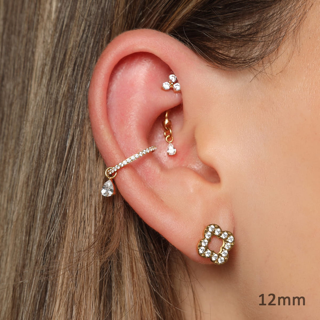 Conch Piercing Ring Titan mit Anhänger