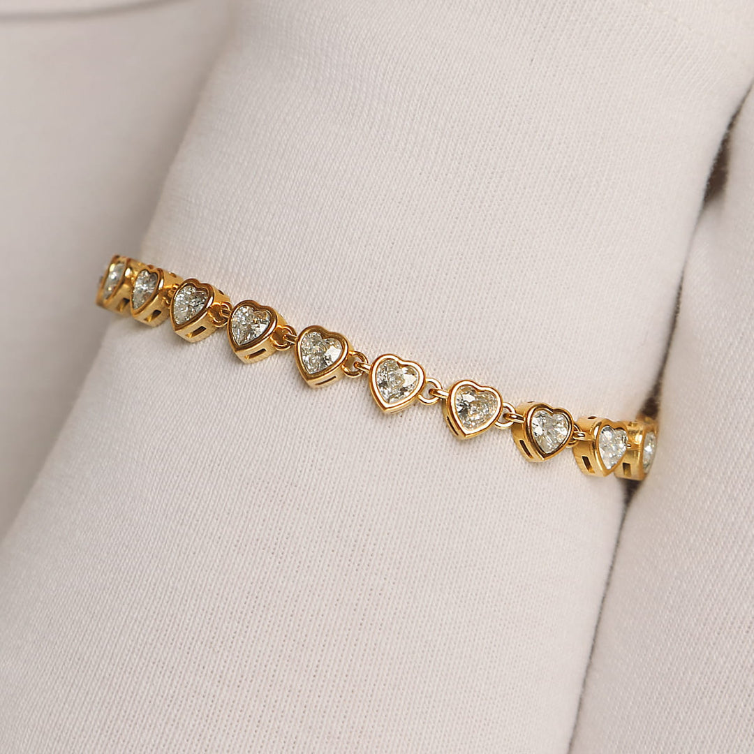 Drop Heart Armband | 18K vergoldet