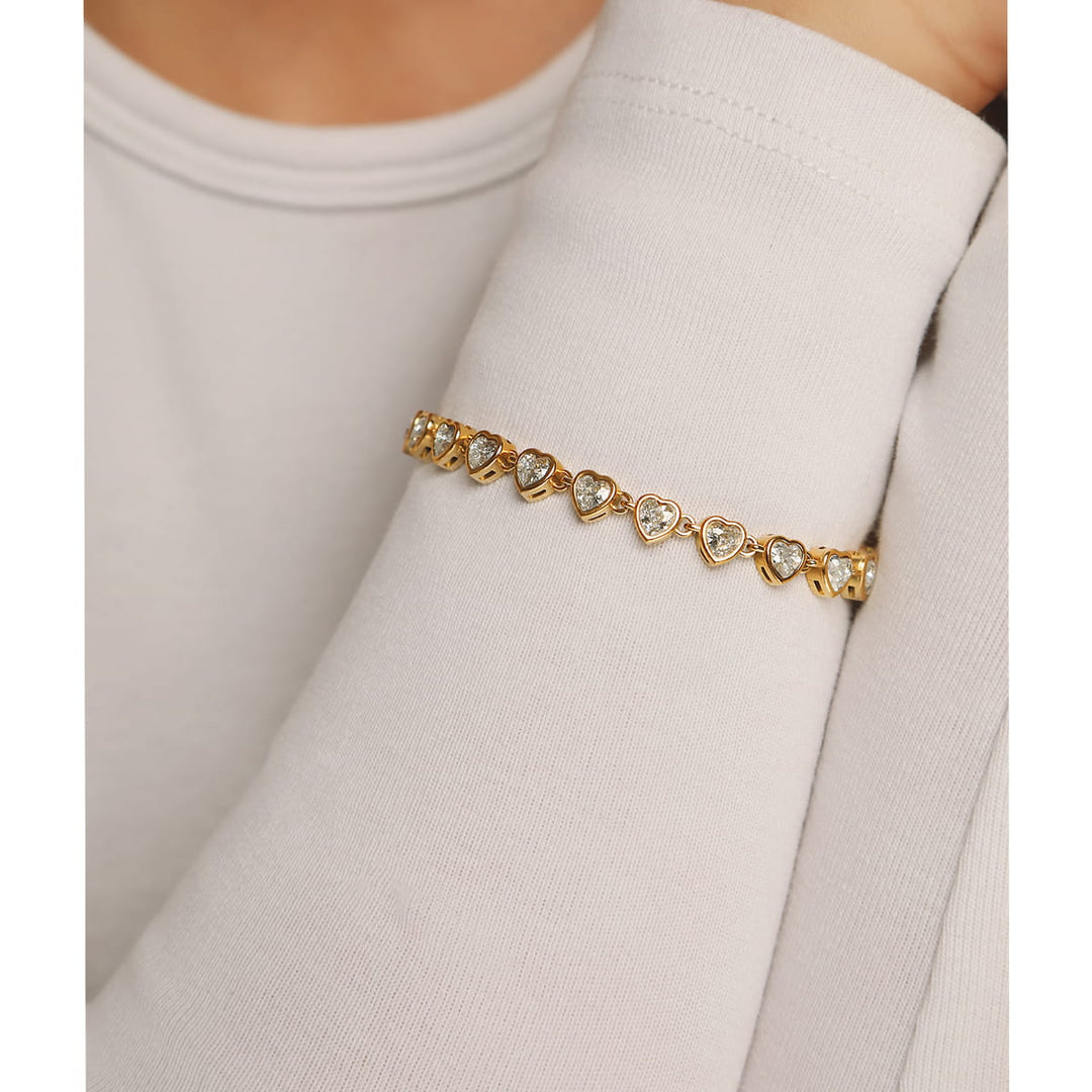 Drop Heart Armband | 18K vergoldet
