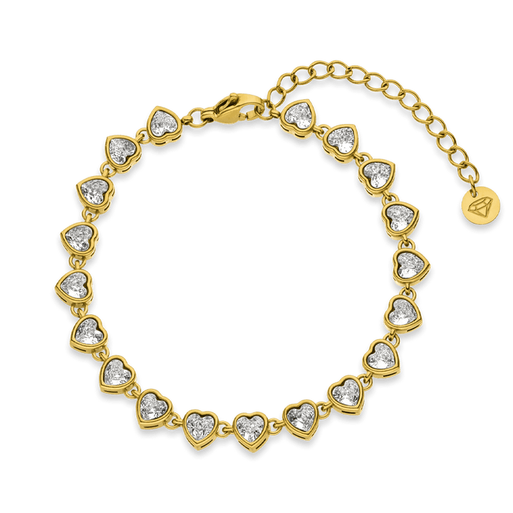 Drop Heart Armband | 18K vergoldet