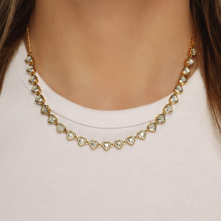 Drop Heart Halskette | 18K vergoldet