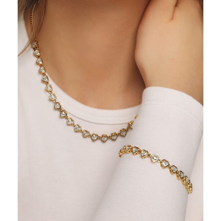 Drop Heart Halskette | 18K vergoldet