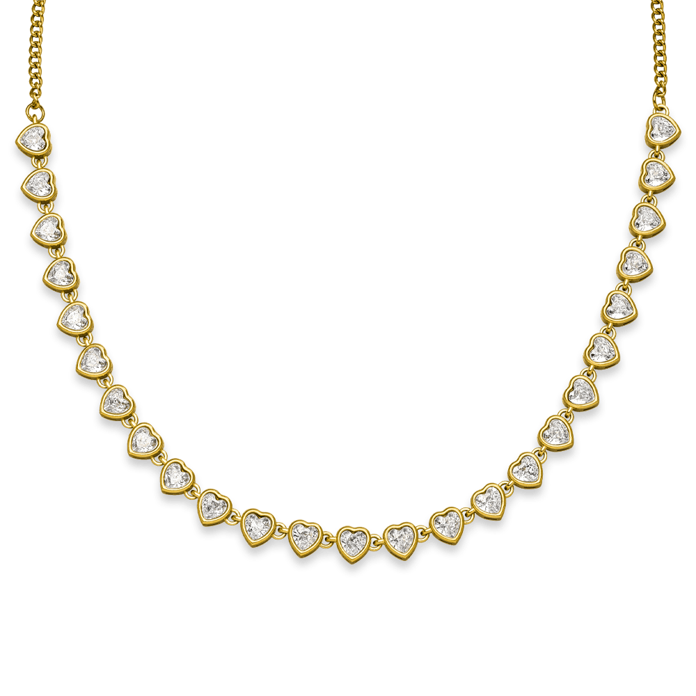 Drop Heart Halskette | 18K vergoldet