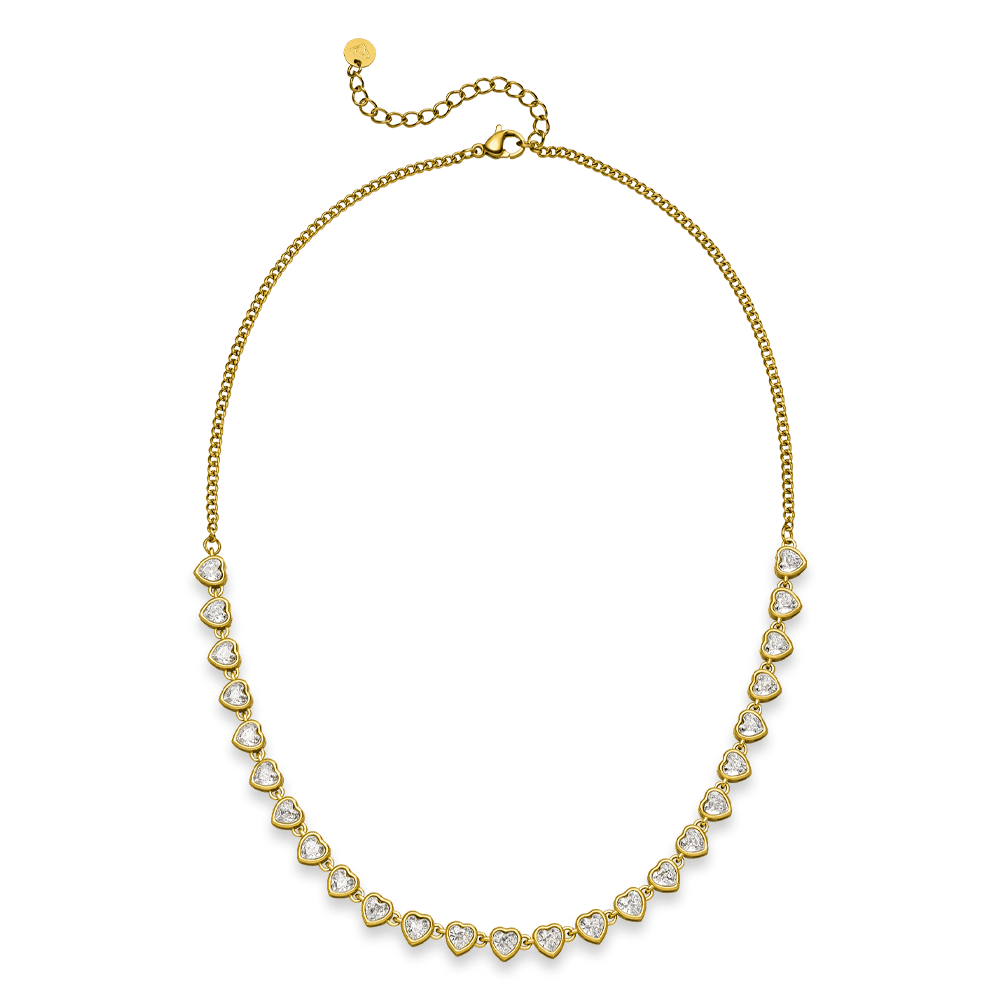 Drop Heart Halskette | 18K vergoldet