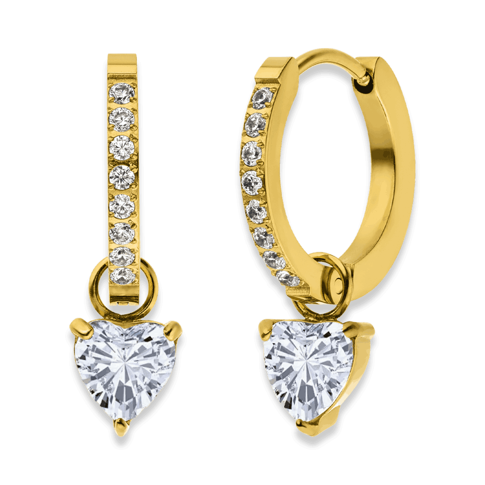 Drop Heart Ohrringe | 18K vergoldet