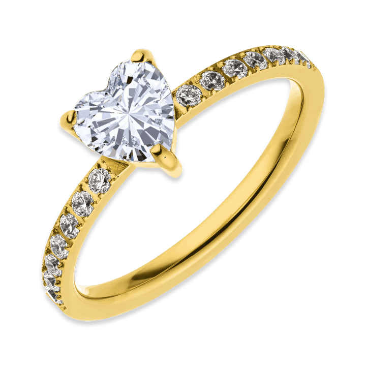 Ring mit Herz Stein gold Edelstahl