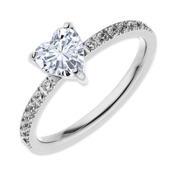 Edelstahl Ring mit Herz Zirkonia wasserfest