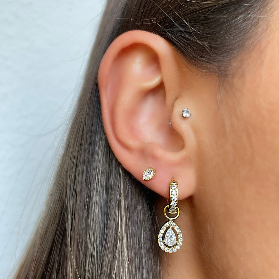 ohrpiercings Titan wasserfest Steinchen