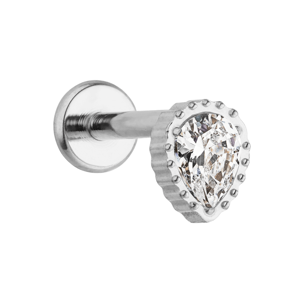 Titan Piercing Silber Steinchen Helix Conch