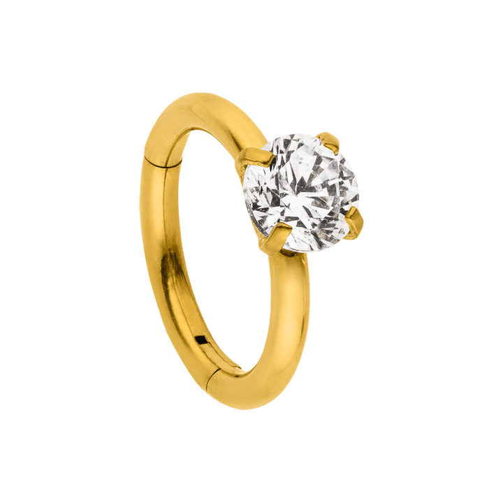 Nasenring Piercing vergoldet Edelstahl Zirkonia Stein Tragus Ring