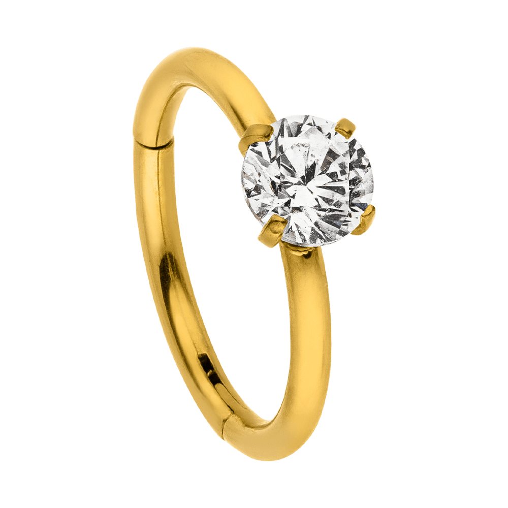 Clicker Piercing Lobe vergoldet Nasenpiercing Tragus Zirkonia