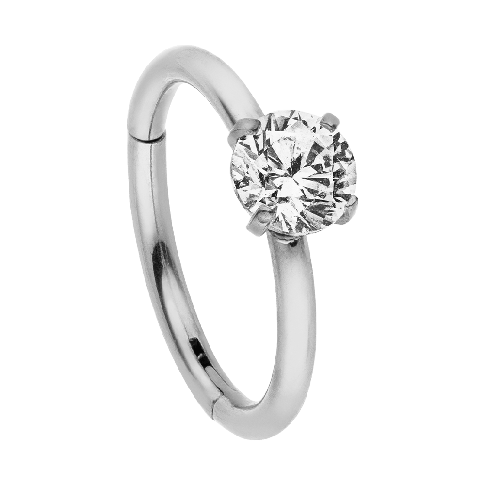 Helix Piercing Rook Silber Clicker Ring Steinchen wasserfest