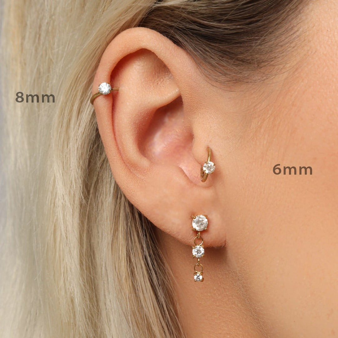 Helix Piercing Clicker Gold Steinchen Daith Ring wasserfest