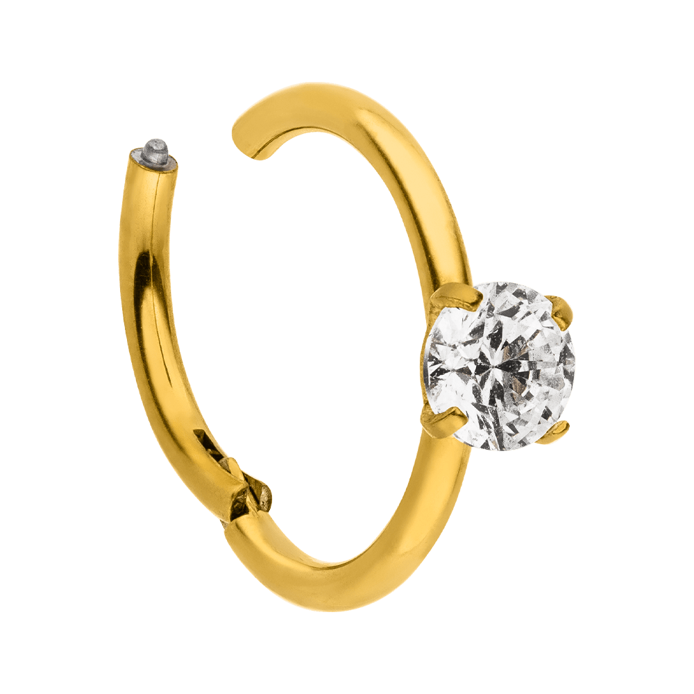 Nasenring 18K vergoldet Clicker Zirkonia wasserfest Helix Ring