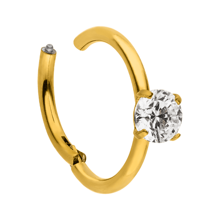 Nasenring 18K vergoldet Clicker Zirkonia wasserfest Helix Ring