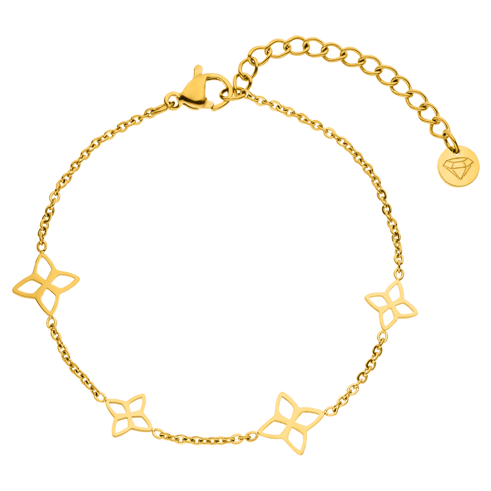 Elgant Flower Armband | 18K vergoldet