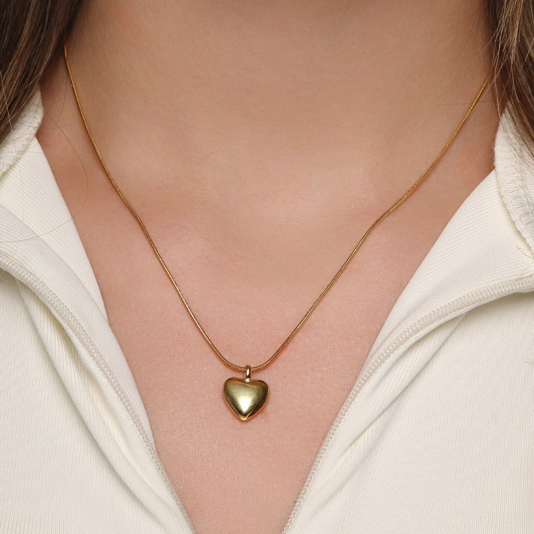 Herz Halskette Runde Kette gold