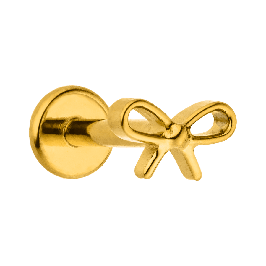 Schleifen Piercing Labret Titan gold