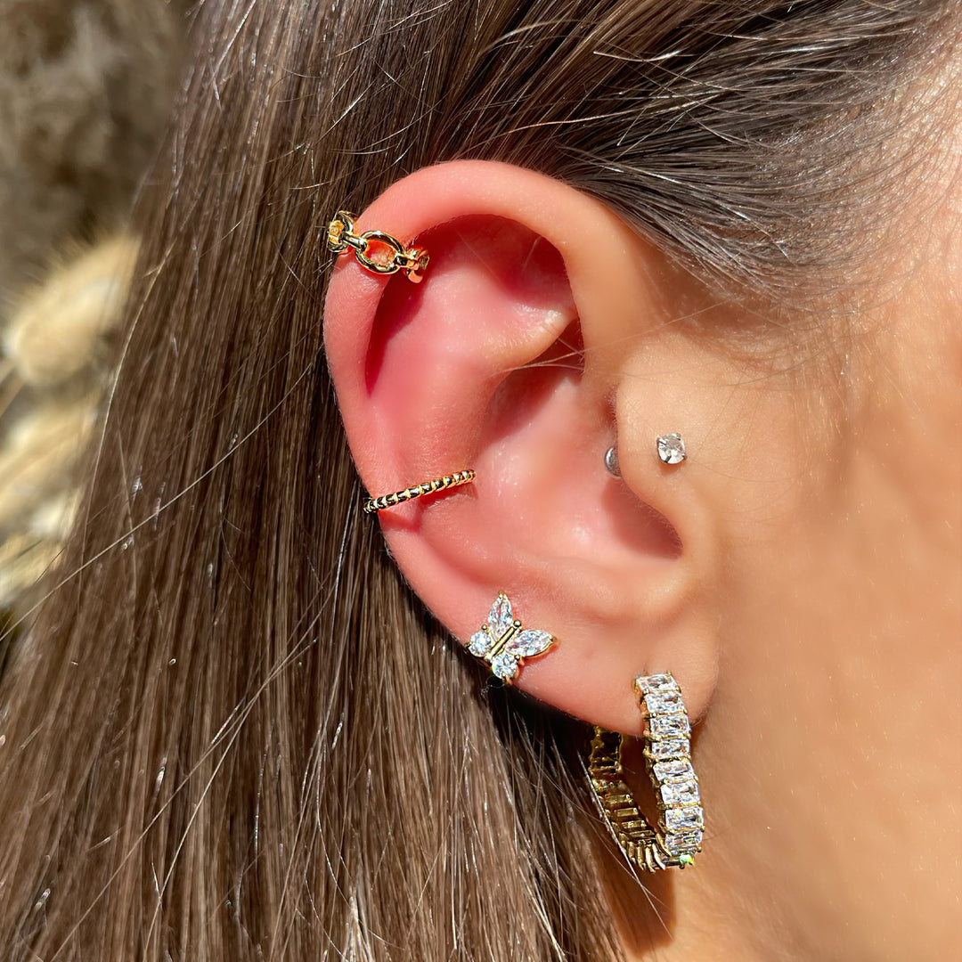 Fake Ohrpiercing Helix vergoldet hautfreundlich