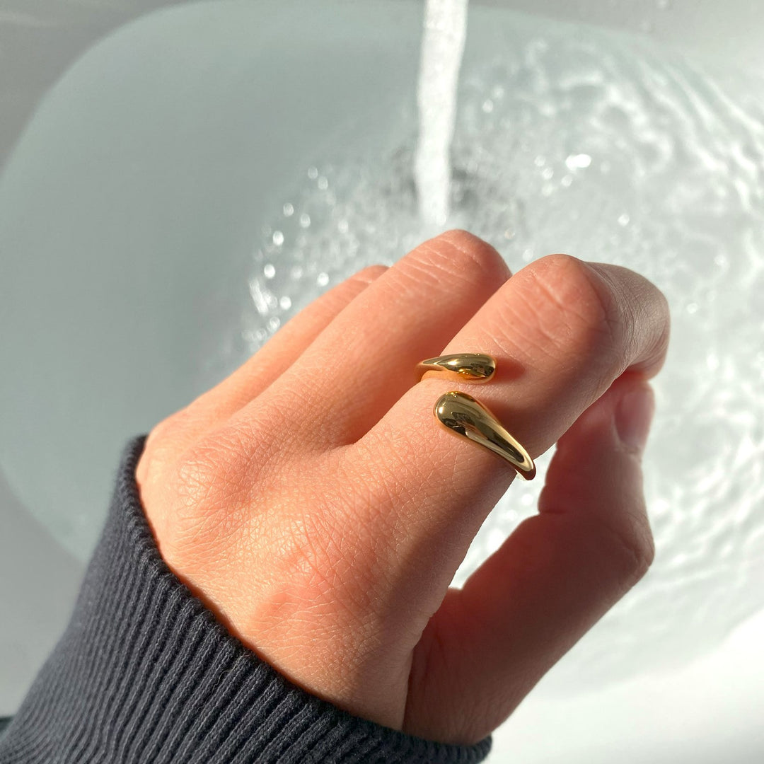 Wasserfester Ring vergoldet 