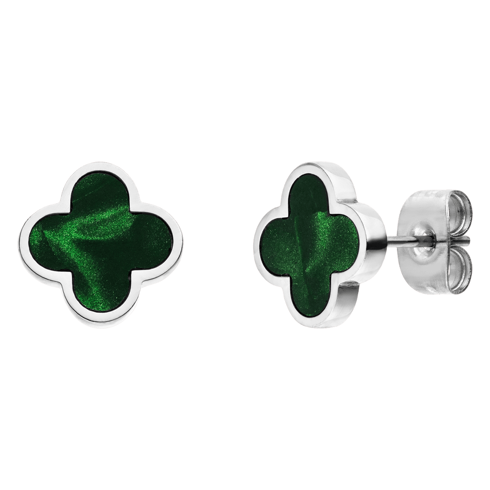 Emerald Clover Ohrstecker | 18K vergoldet