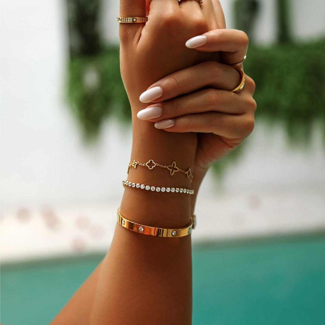 Fancy Clover Bracelet | 18K gold-plated