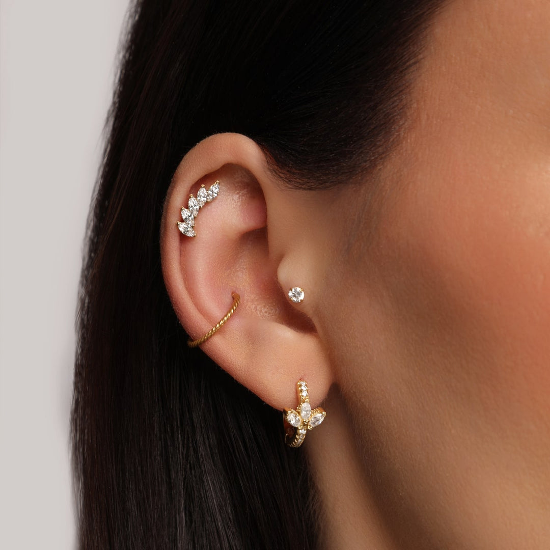 Helix Piercing Zirkonia Steine Titan