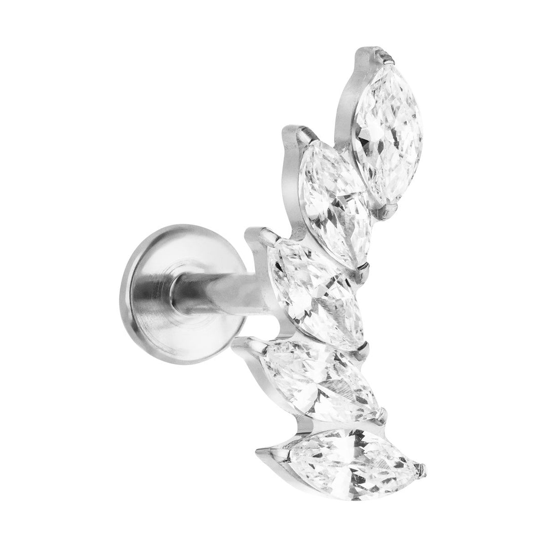 Glitzer Piercing wasserfest Titan Silber Glitzer Steinchen Pushpin