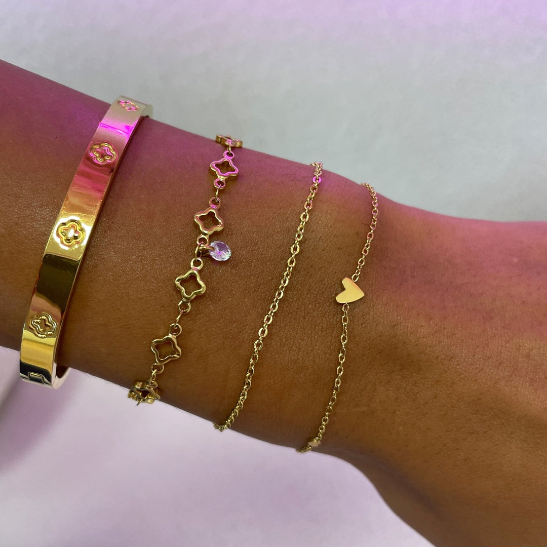wasserfeste Armbänder Edelstahl filigran 18K vergoldet dezent