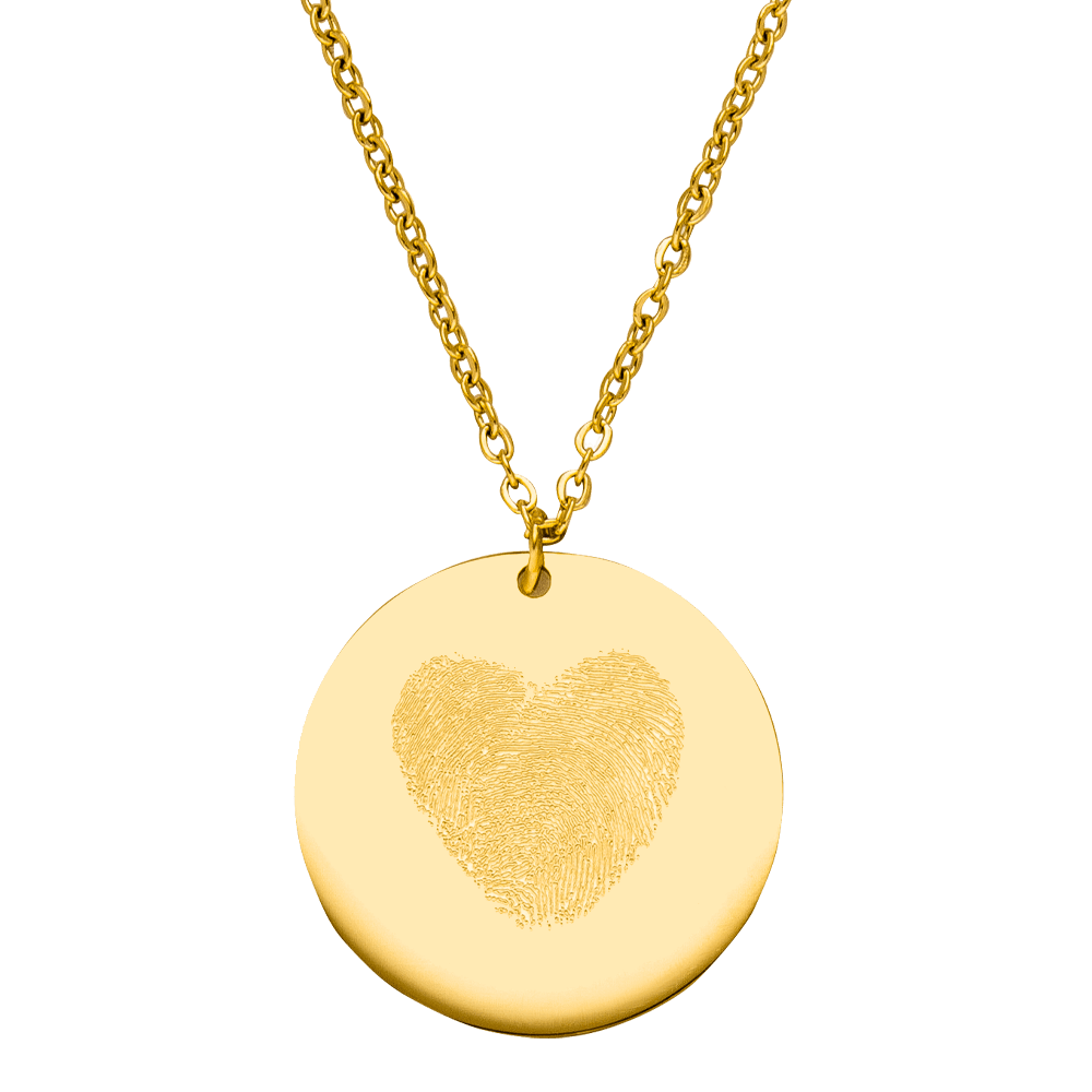 Fingerbdruck Partner Kette graviert personalisiert 18K vergoldet wasserfest