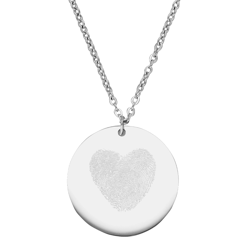 silberne Halskette mit Fingerabdruck personalisiert