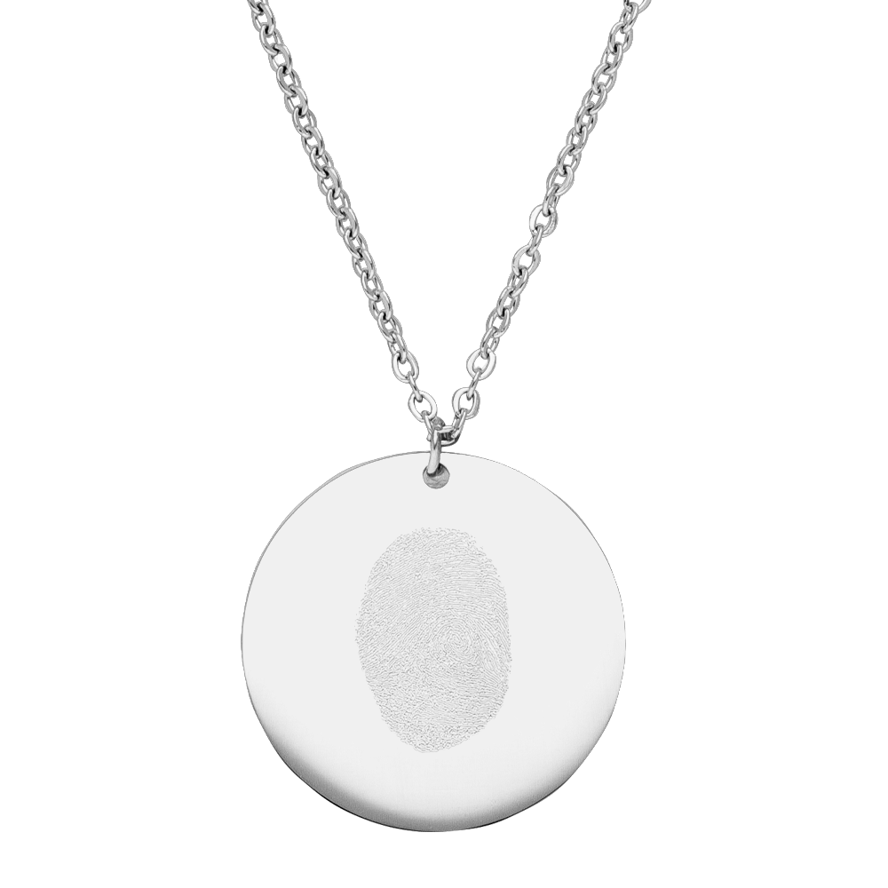 Fingerabdruck Kette Gravur Silber wasserfest