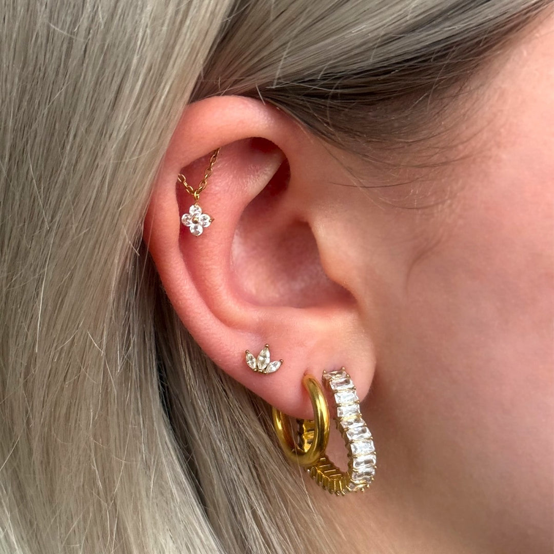 Hidden Helix Blume Kette Zirkonia Steine