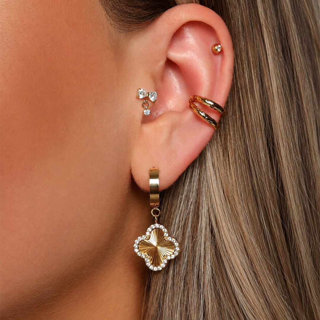 Glamour Clover Ohrringe | 18K vergoldet