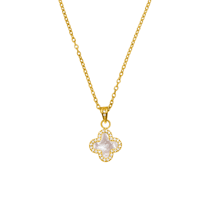 clover Kette gold Steinchen besonders wasserfest