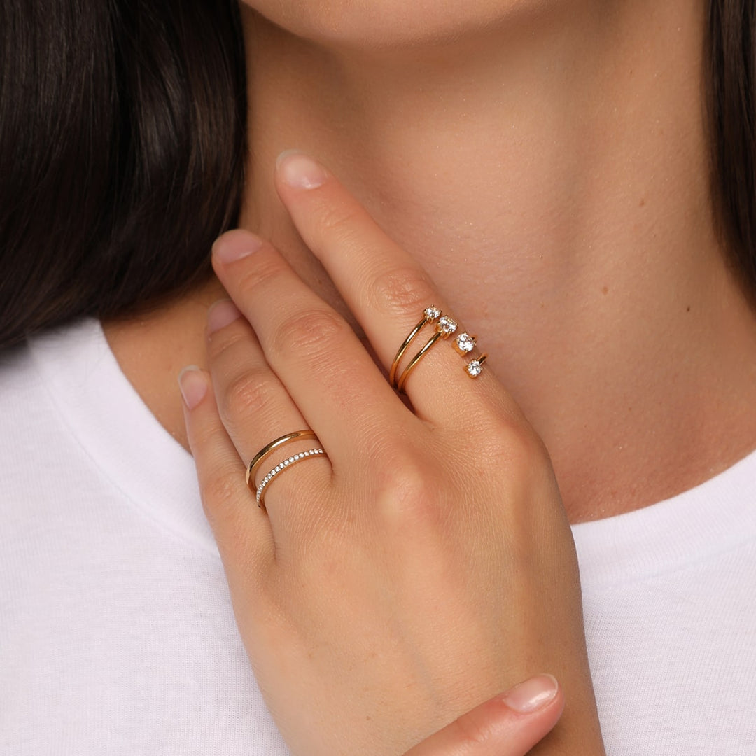Glow Lines Ring | 18K vergoldet