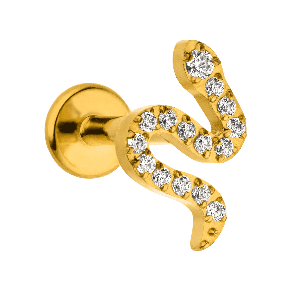 Schlangen Piercing Tragus Flat Labret Titan