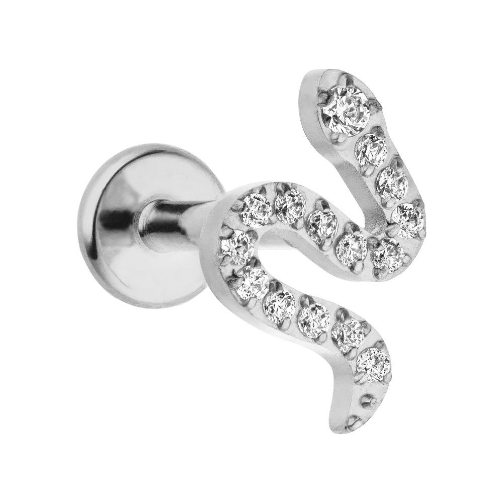 Schlangen Piercing Ohr Labret Titan