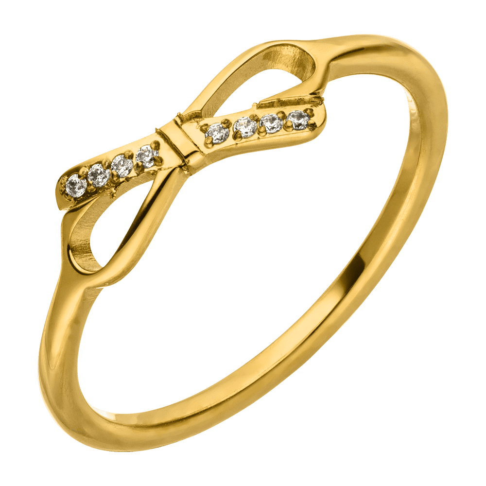 Schleifen Ring 18 Karat Gelbgold vergoldet