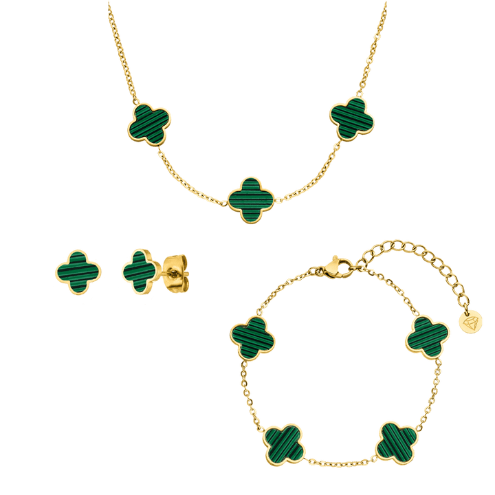 Green Clover Set | 18K vergoldet