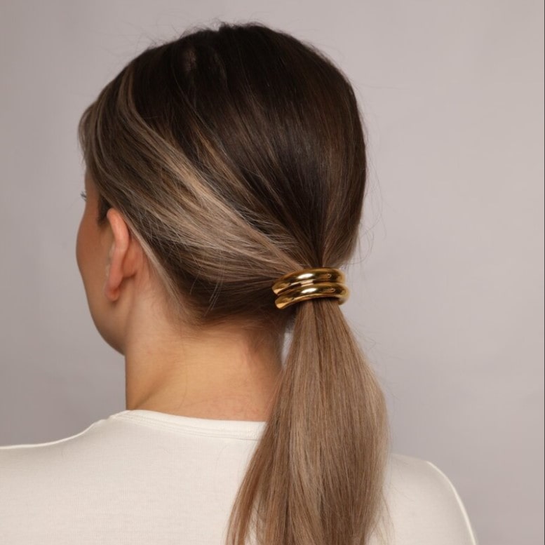 Haargummi mit Schmuck | 18K vergoldet