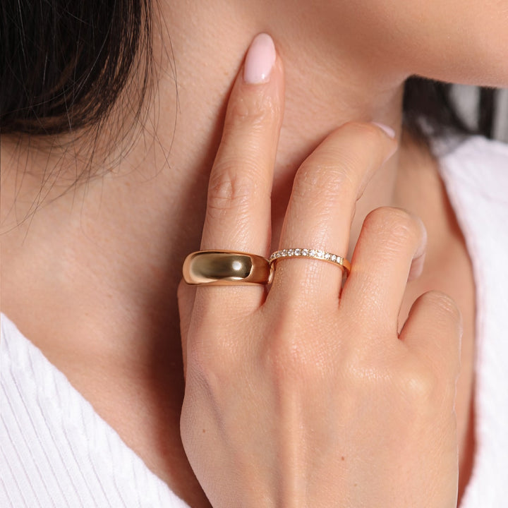 Half Shine Ring | 18K vergoldet