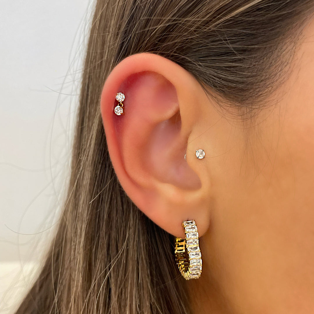 wasserfester Ohrschmuck Steinchen 18K vergoldet