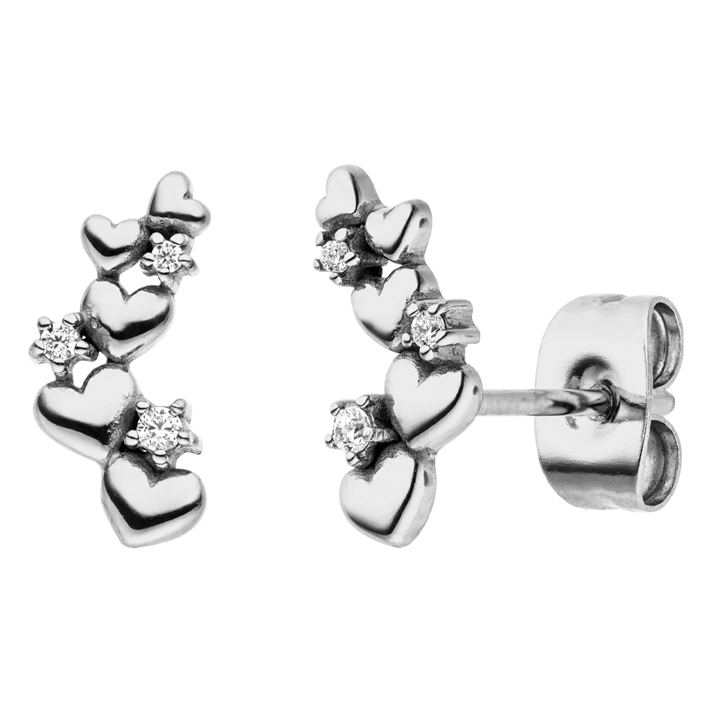 Ohrring Ohrpiercing Herzchen Sternchen versilbert wasserfest
