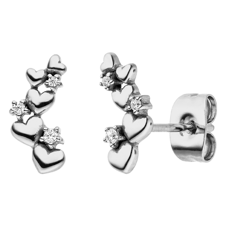 Ohrring Ohrpiercing Herzchen Sternchen versilbert wasserfest