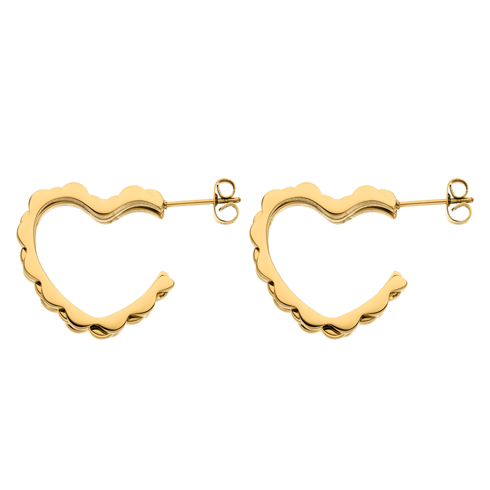 Herz Creolen wasserfest Edelstahl gold