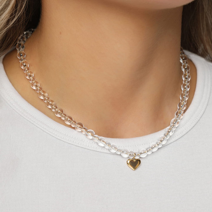 Ice Heart Halskette | 18K vergoldet